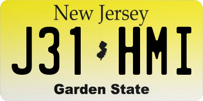 NJ license plate J31HMI
