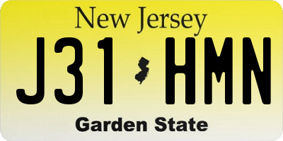 NJ license plate J31HMN