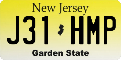 NJ license plate J31HMP