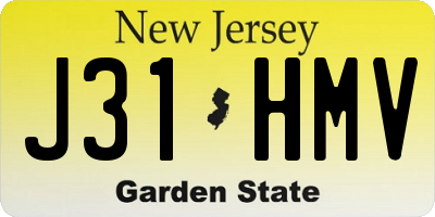 NJ license plate J31HMV