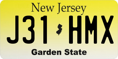 NJ license plate J31HMX