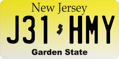 NJ license plate J31HMY