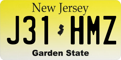 NJ license plate J31HMZ