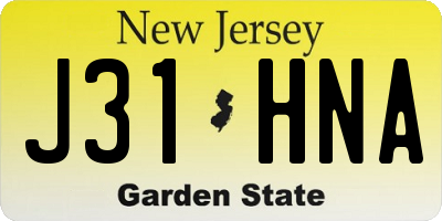NJ license plate J31HNA