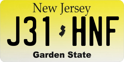 NJ license plate J31HNF