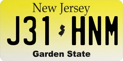 NJ license plate J31HNM