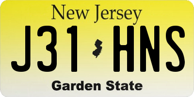 NJ license plate J31HNS