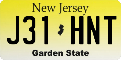 NJ license plate J31HNT