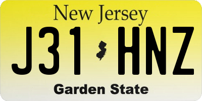 NJ license plate J31HNZ