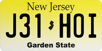 NJ license plate J31HOI