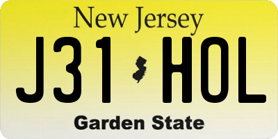 NJ license plate J31HOL