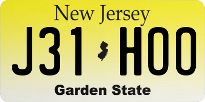 NJ license plate J31HOO