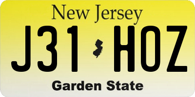 NJ license plate J31HOZ