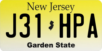 NJ license plate J31HPA