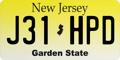 NJ license plate J31HPD