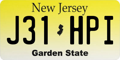 NJ license plate J31HPI