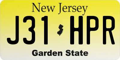 NJ license plate J31HPR