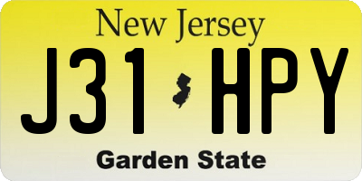 NJ license plate J31HPY