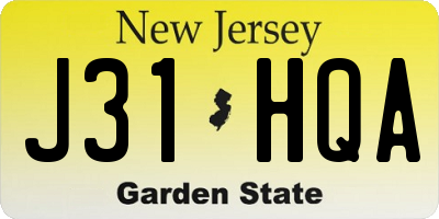 NJ license plate J31HQA