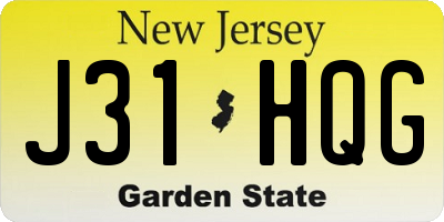 NJ license plate J31HQG