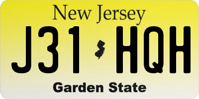 NJ license plate J31HQH