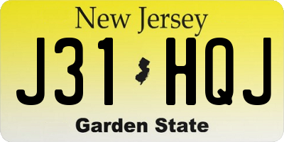 NJ license plate J31HQJ