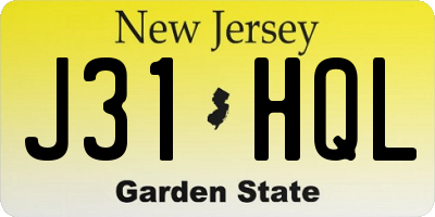NJ license plate J31HQL