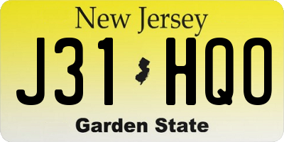 NJ license plate J31HQO