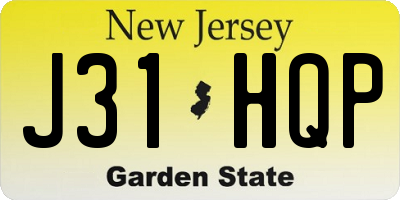 NJ license plate J31HQP