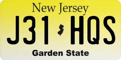 NJ license plate J31HQS