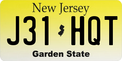 NJ license plate J31HQT