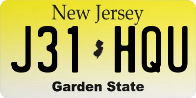 NJ license plate J31HQU