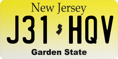 NJ license plate J31HQV