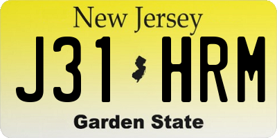 NJ license plate J31HRM