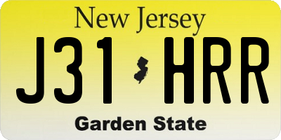 NJ license plate J31HRR