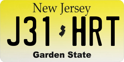 NJ license plate J31HRT