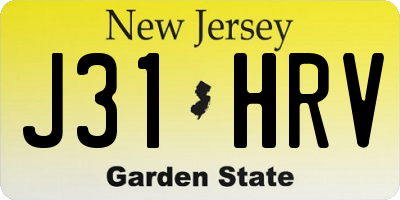 NJ license plate J31HRV
