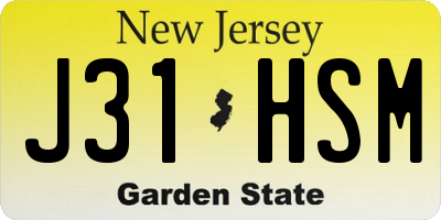 NJ license plate J31HSM