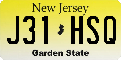NJ license plate J31HSQ