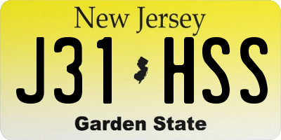 NJ license plate J31HSS