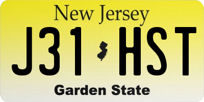 NJ license plate J31HST