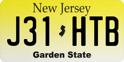 NJ license plate J31HTB