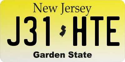NJ license plate J31HTE
