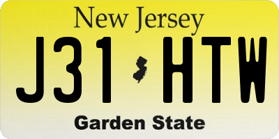 NJ license plate J31HTW