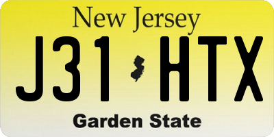 NJ license plate J31HTX