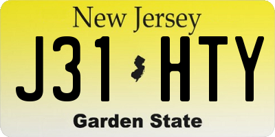 NJ license plate J31HTY