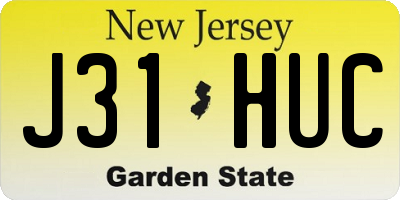 NJ license plate J31HUC