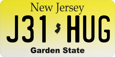 NJ license plate J31HUG