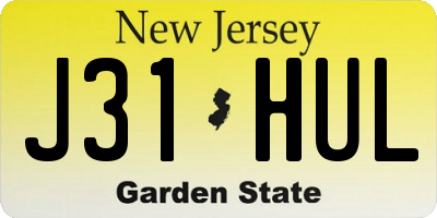 NJ license plate J31HUL