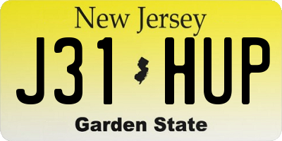 NJ license plate J31HUP
